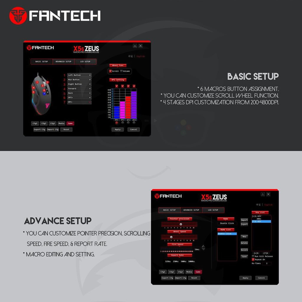 Fantech X5S Zeus Macro Pro Gaming Mouse Fantech X5S Zeus Macro Pro Gaming Mouse